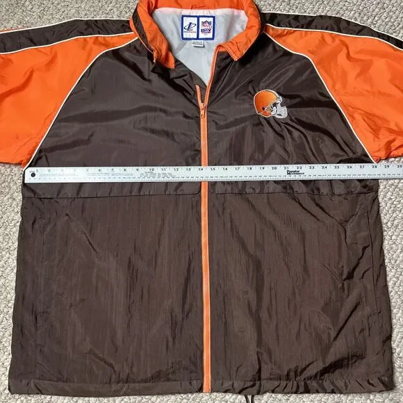 Vintage 90s Logo Athletic Game Day Jacket Windbreaker Cleveland Browns Men’s XL - Picture 6 of 8